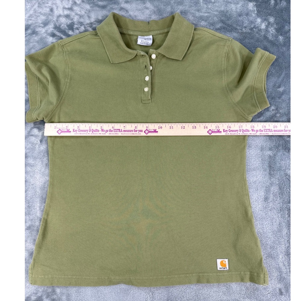 Carhartt Womens Olive Green Short Sleeve Pique Polo Shirt‎ WK198 Small